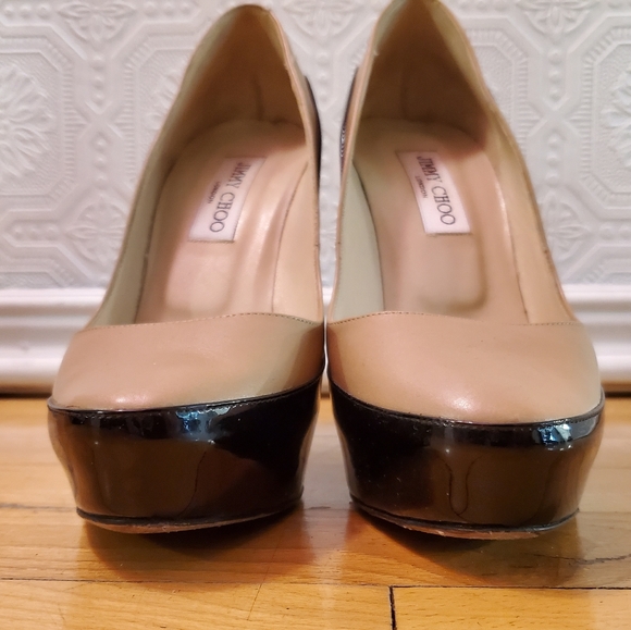 "Sepia" leather platform heels - Picture 5 of 6